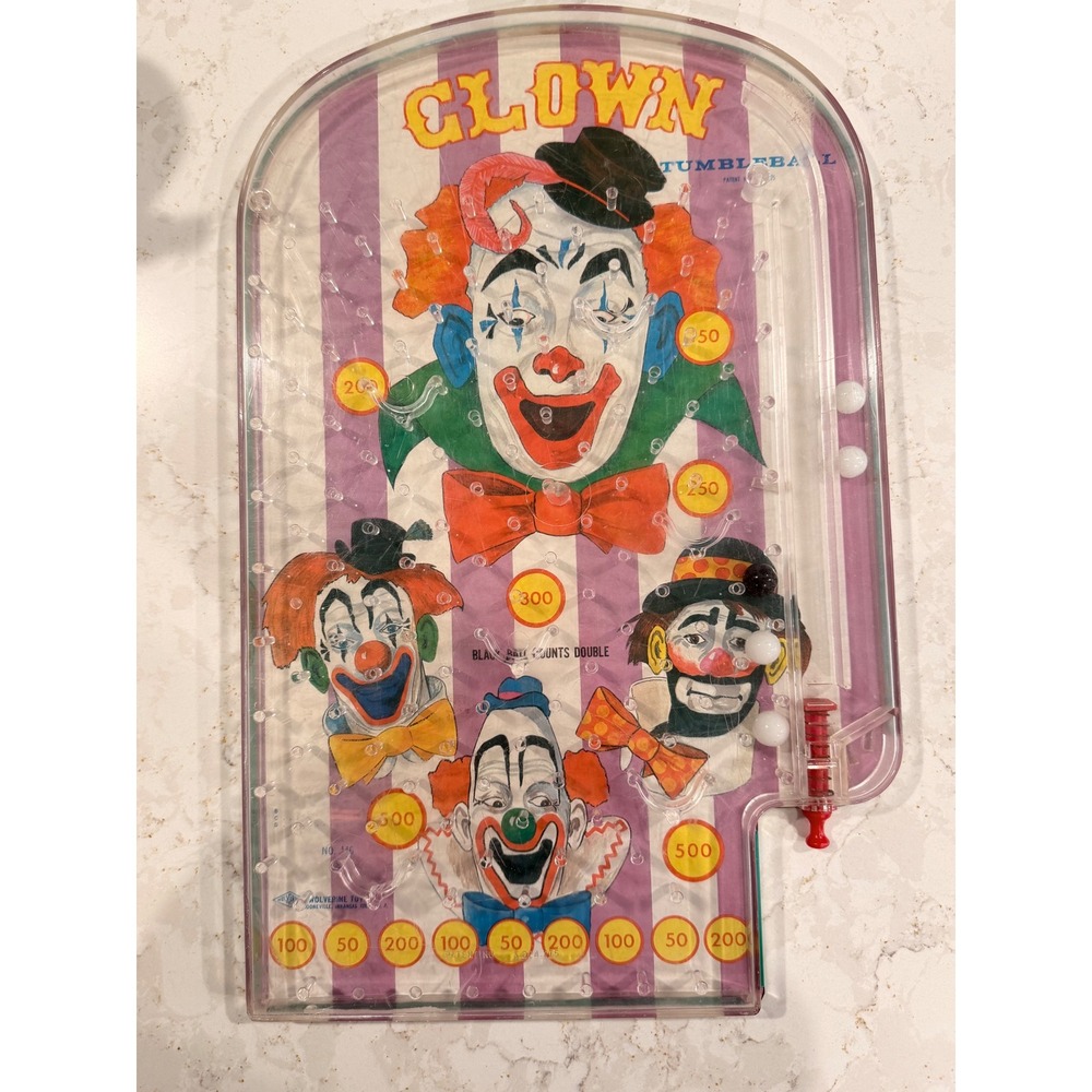 Vintage Wolverine Toy Clown Tumbleball Pinball Machine Tabletop Game No 145